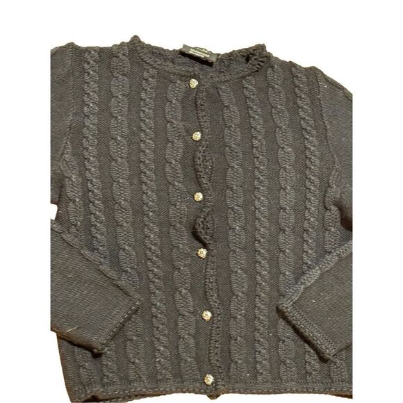 Vintage Astrifa Strick Modelle Austrian Folklore Cardigan Black Sweater Trachten - Picture 6 of 11